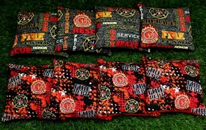 Juego de 8 bolsas de frijoles Cornhole ACA bolsas de regulación DEPARTAMENTO DE BOMBEROS RESCATE - Imagen 1 de 2
