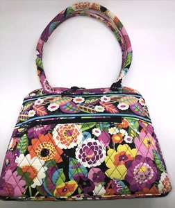 Vera Bradley purse quilted floral handbag zips around 3 sides tote - Picture 1 of 12
