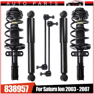 For 2003-2007 Saturn Ion Front Complete Struts & Rear Shocks & Sway Bars Kit Foto 1 de 4