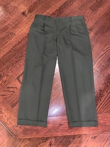 Claiborne Mens Green Pleated Cuffed Dress Pants Size 38 S - Picture 1 of 4