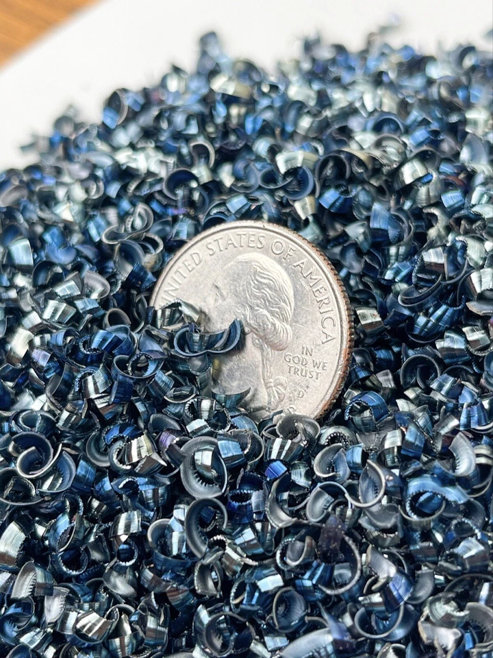 Blue 4140 Steel Alloy Shavings - Orgonite Supplies - By The Pound - Image 1 of 4