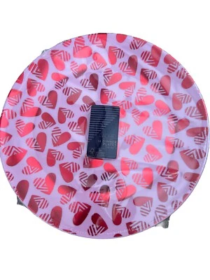 NEW Rachel Roy Valentine’s Pink and Red Plastic 10.25” Dinner Plates Set of 12 - Image 1 of 4