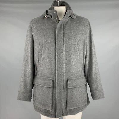 BRUNELLO CUCINELLI Size 46 Grey Cashmere Zip Snaps Jacket - Image 1 of 4
