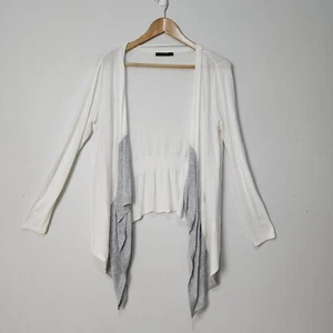 Portmans Cardigan Womens Small S White Grey open front Jacket Cardy - Picture 1 of 11
