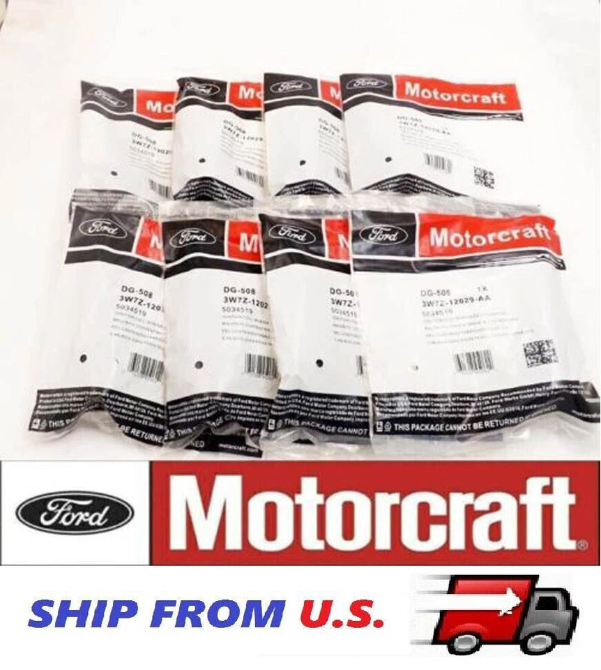 8PCS OEM Ignition Coils Motorcraft DG508 For Ford F150 4.6L 5.4L 6.8L 3W7Z12029A - Image 1 of 4