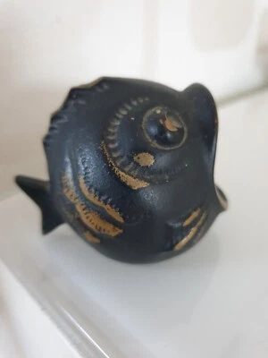 WALTHER BOSSE / KUGELFISCH / ASCHENBECHER / 50/60-  er / MESSING  - Bild 1 von 4