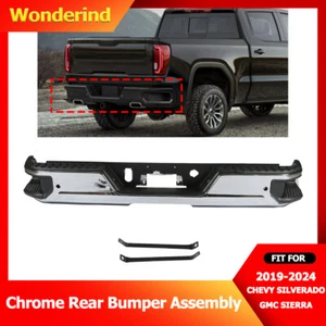 Chrome Rear Bumper for 2019-2024 Chevy Silverado/Sierra 1500 (No Exhaust) - Picture 1 of 12
