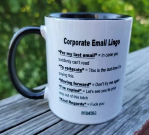 Corporate Email Lingo Two Toned Mug - Picture 1 of 5
