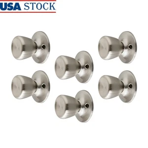 Satin Nickel Dummy Door Knob Interior Non-Locking Shallow Doors Passage Use - Bild 1 von 13