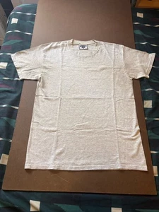 Vintage 90s Lee Total Cotton Blank Gray Static T Shirt Size Large USA Made - Picture 1 of 9