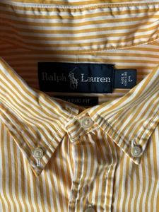 Polo Ralph Lauren Men's Classic-Fit Striped Poplin Shirt Large Logo Excellent! - Picture 1 of 7