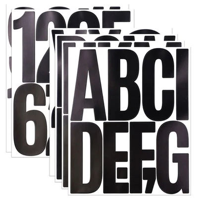 CMB 5 Inch Large Vinyl Letter Stickers, 6 Sheets Self Adhesive Alphabet Number Stick