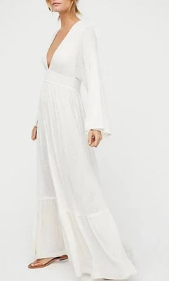 FP BEACH BY FREE PEOPLE 'MOON WALKIN'' TIERED MAXI DRESS IN IVORY MSRP $98 - Image 1 of 4