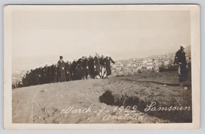 Postcard RPPC Military Funeral Procession 1922 Samsoun Anatolia Turkey Death - Imagen 1 de 5