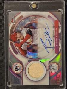 Thomas Saggese /299 Refractor RC Game Used Bat Relic Auto 2025 Topps Finest - Picture 1 of 2