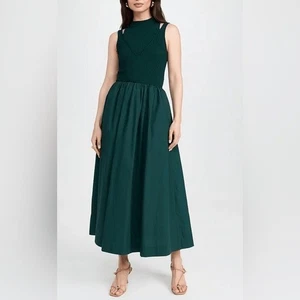 Nuevo Maxi Vestido En Season Sigrid Medios Mixtos Verde Bosque Acanalado Tejido Corpiño XS - Imagen 1 de 7