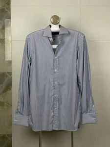 Ralph Lauren Purple Label Shirt Cameron Purple&White Striped cufflinks MEN sz15 - Picture 1 of 9