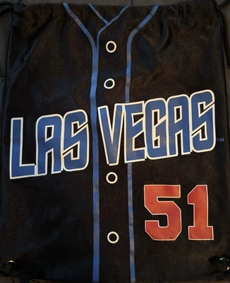 Bolso Mochila LAS VEGAS 51s Estilo Jersey Negro Cordón 14" x 17" Foto 1 de 2