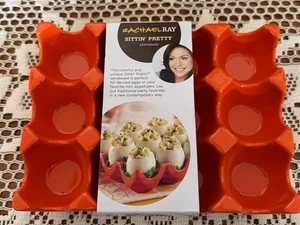 Rachael Ray Sittin Pretty Bright Orange Egg Deviled Eggs Holder Crate New - Picture 1 of 2