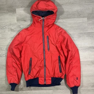 Vintage 90s Nils Ski Jacket Red Zip Up Mens Size Large Hooded Outdoor - Picture 1 of 14