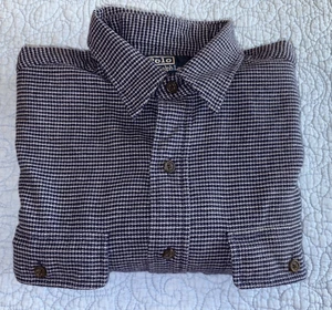 Polo Ralph Lauren Shirt Men Medium Whitfield Navy Flannel - Picture 1 of 9