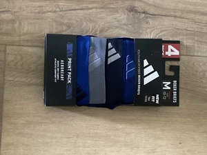 Adidas Boxer Briefs Kids Medium 10/12 Blue Black 4 Ok - Picture 1 of 2