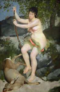 Pierre Auguste Renoir - Diana the Hunter (1867) Nude - 17" x 22" Fine Art Print