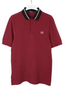 Fred Perry M6504 T-Shirt Herren Klein Kurzärmlig Polo Kragen Weinrot - Bild 1 von 8