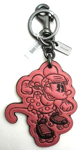 NUEVO CON ETIQUETAS COACH Disney X Minnie Mouse Rollerskate Llavero Cartera Dije Rosa - Imagen 1 de 2