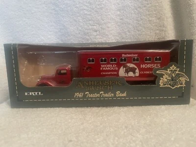 Anheuser Busch Ertl 1941 Tractor Trailer Bank 1/43 Scale Die Cast Metal - Image 1 of 4