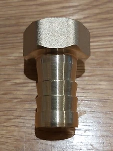 Brass Pipe Fitting - 3/4 BSP Female to 19mm Barb Hose Connector. - Picture 1 of 4