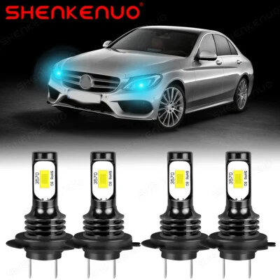 Para Mercedes-Benz C250 C300 C350 4x 8000K Azul Faro LED Bombillas de haz alto y bajo Foto 1 de 4