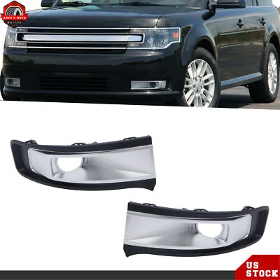 Cubierta de bisel de luz antiniebla de plástico negro lado izquierdo y derecho para Ford Flex 2013-2019 Foto 1 de 4