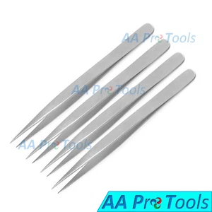 4 Pcs Tweezers Set Straight False Eyelash Extension Tweezers Makeup Tools - Picture 1 of 3