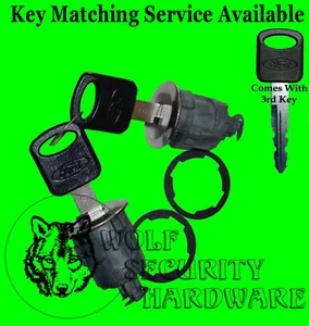 Ford Mazda Mercury Pair of Two 2 Door Key Lock Cylinders 3 OEM Ford Logo Keys - Picture 1 of 2
