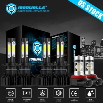 Для Volkswagen Tiguan 2018-2024 4-сторонняя светодиодная противотуманная фара дальний/ближний свет 6000K - Изображение 1 из 4