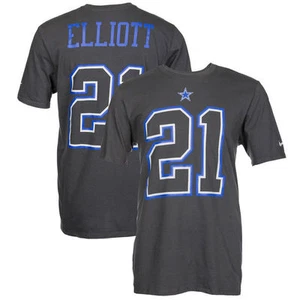Dallas Cowboys NFL Ezekiel Elliott #21 Anthracite Travel N & N T-Shirt, XL - Picture 1 of 3