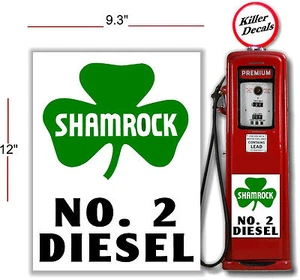12" SHAMROCK DIESEL GASOLINE GAS PUMP OIL TANK DECAL  - Picture 1 of 1