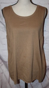 Top tejido sin mangas color camel tostado de mezcla de algodón talla 3 de Chicos para mujer - Imagen 1 de 3