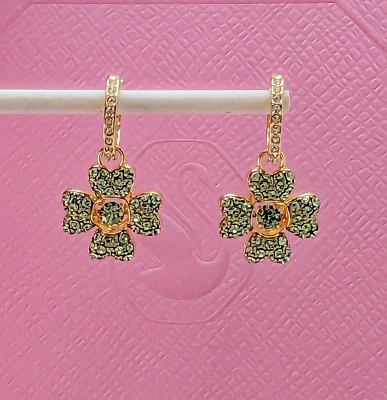 Nuevos Pendientes Aros 100% Auténticos SWAROVSKI Trébol Verde Cristal Idilia 5670664 Foto 1 de 4