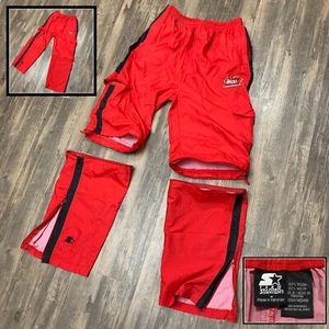 VTG Y2K Starter Louisville Cardinals Cargo Red Pants Zipper Shorts Convertible M - Picture 1 of 9