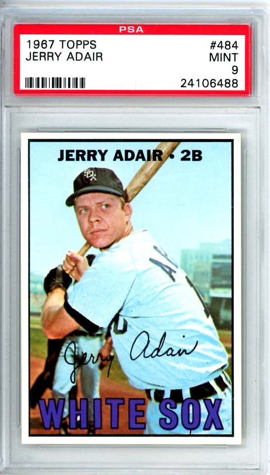 1967 Topps Jerry Adair #484 PSA 9 White Sox 12382 - Image 1 of 1