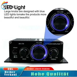 400W HiFi Verstärker Vollverstärker 2 Kanal Mini Stereo Audio Amplifier MP3 DVD - Bild 1 von 11