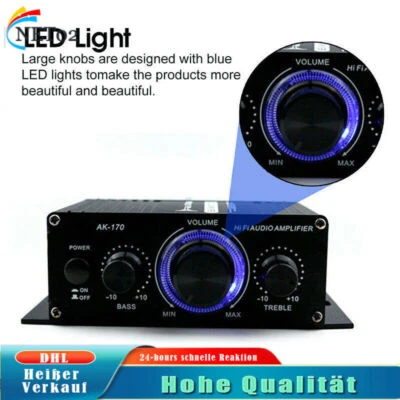 400W HiFi Verstärker Vollverstärker 2 Kanal Mini Stereo Audio Amplifier MP3 DVD - Bild 1 von 4