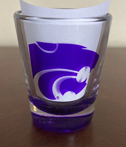 KANSAS STATE WLLDCATS Shot Glass NCAA Football Basketball Vintage RARE Cover