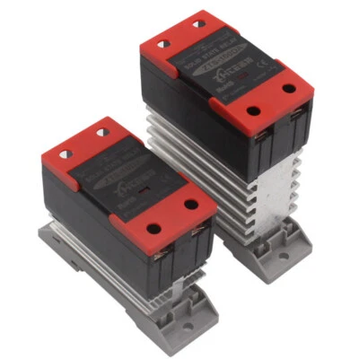 SSR Solid State Relay DC to AC 3-32VDC Control 24-480VAC 10-120A with Heat Sink - Image 1 of 4