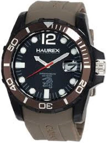 Haurex N1354UNG Caimano Series Date Unidirectional Bezel Brown Band Watch $400 - Image 1 of 1