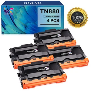 4PK TN880 TN-880 Black Toner Cartridge for Brother HL-L6200DW L6200DWT L6250DW - Picture 1 of 5