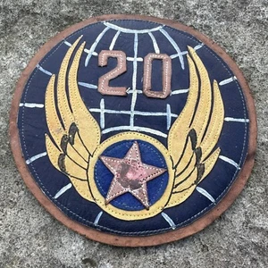 ORIGINAL WWII WW2 US 20th AAF Army Air Corps Leather Patch - Nice Condition - Picture 1 of 2