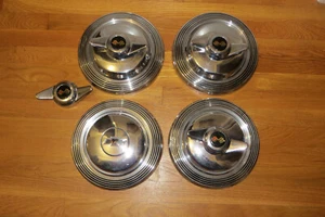 Set of 4 1965 1966 Chevrolet 10 1/2 " Dog Dish Hubcaps Impala Bel Air Biscayne - Picture 1 of 7
